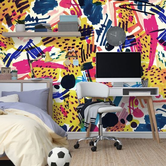 Zajímavá samolepící tapeta abstrakce v pop art stylu