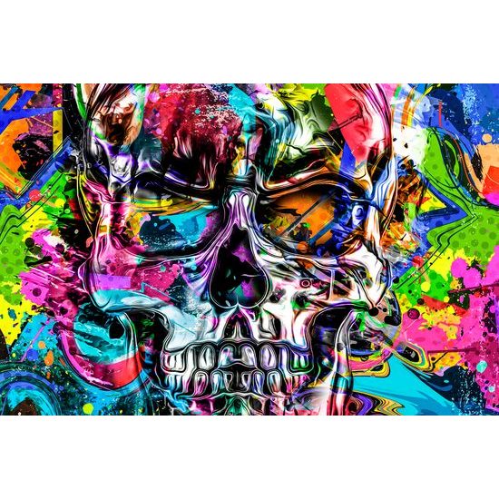 Obraz lebka v pop art provedení