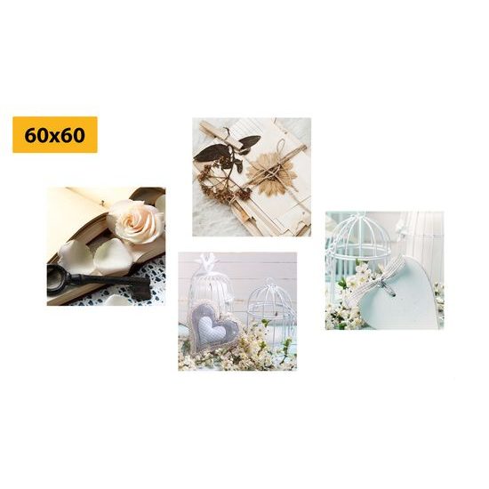 Set obrazů romantické zátiší