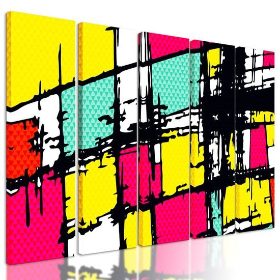 5-dílný obraz jedinečný pop-art