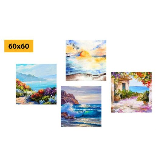 Set obrazů přímořská krajina