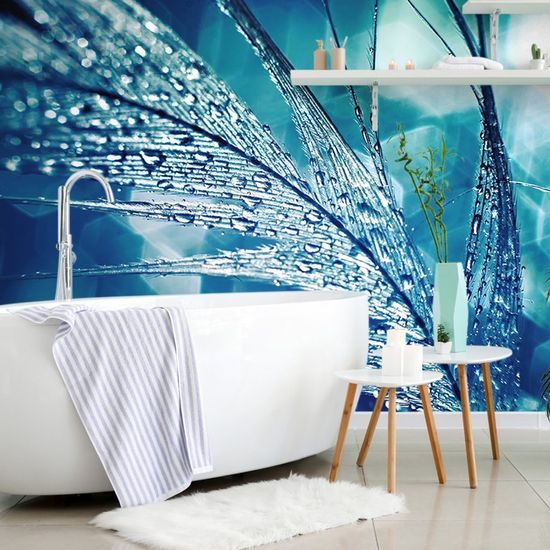 Samolepící tapeta detail kapek na pírku