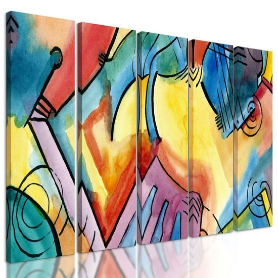 5-dílný obraz zvláštnost abstraktního umění