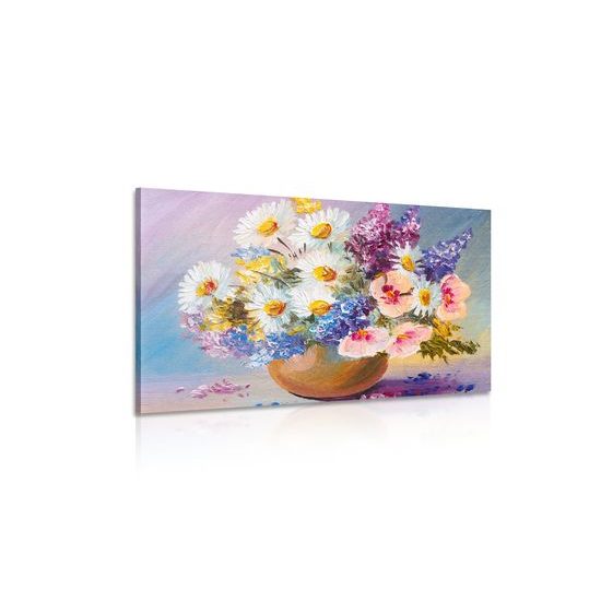 Obraz olejomalba vázy plné krásných květin