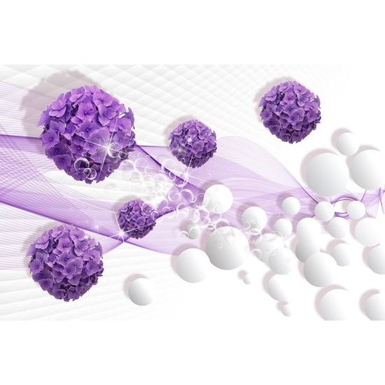 Samolepící tapeta fialové květiny na abstraktním pozadí