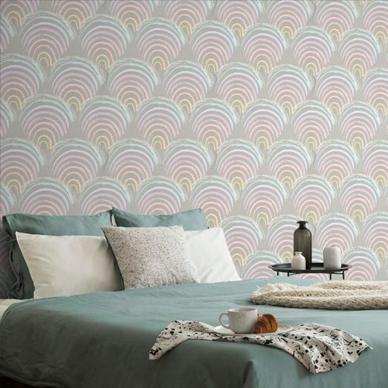 Samolepící tapeta roztomilé veselé duhy