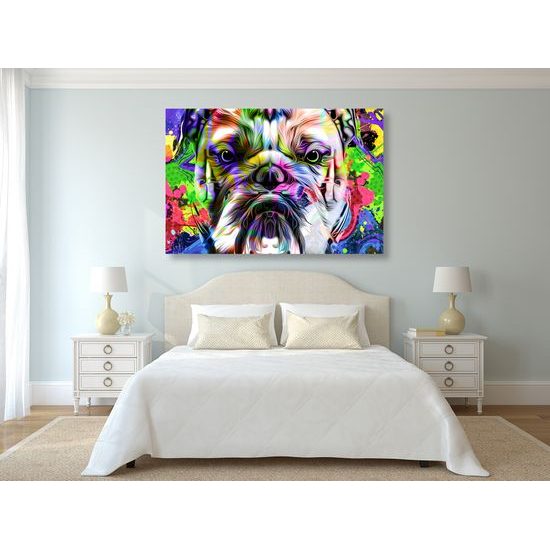 Obraz buldok v pop art provedení