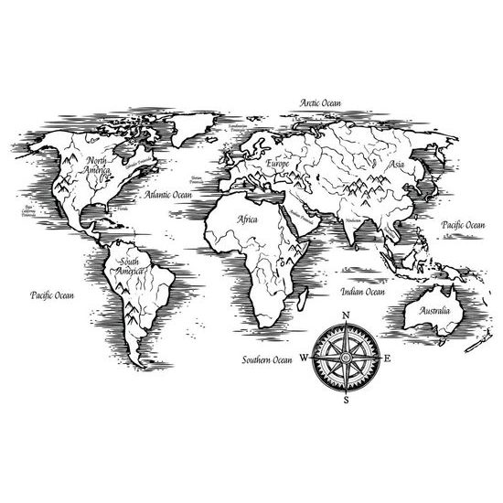 Samolepící tapeta nádherná mapa v uměleckém provedení