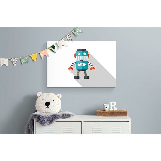 Tapeta zábavný modrý robot