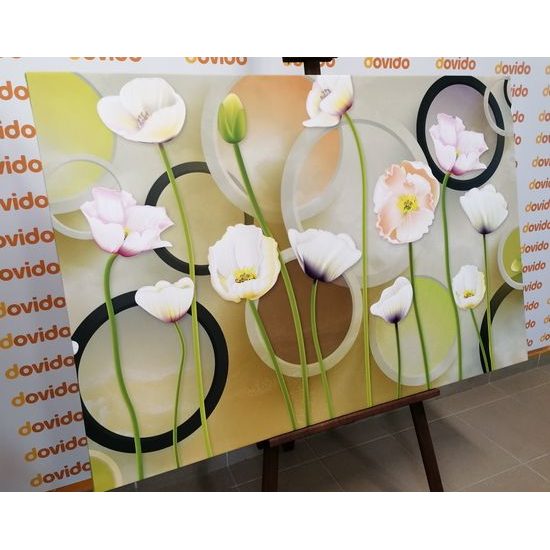 Obraz květiny bílého máku s abstraktním pozadím