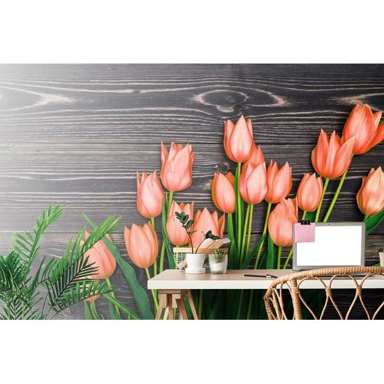 Samolepící fototapeta oranžové tulipány v elegantním provedení