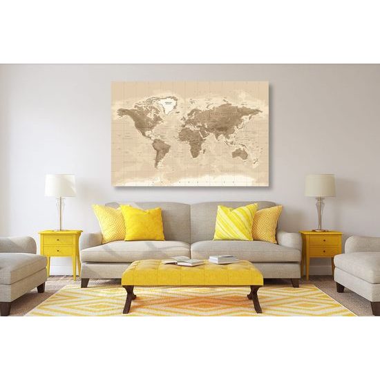 Obraz mapa světa ve vintage provedení