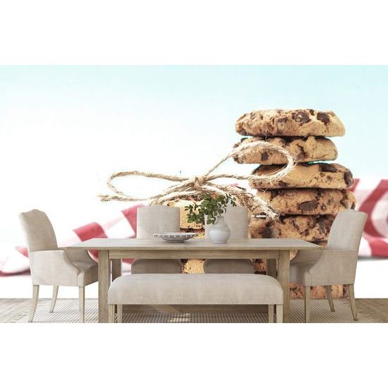 Samolepící fototapeta cookies sušenky s kousky čokolády