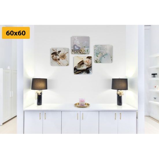 Set obrazů romantické zátiší