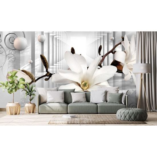 Samolepící tapeta luxusní magnolie v abstraktním provedení