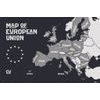 Öntapadó tapéta Az Európai Unió fekete-fehér térképe modern kivitelben