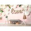 Öntapadó fotótapéta romantikus szerelem virág felirattal