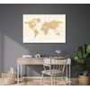 Parafa kép világ térkép bézs árnyalatban