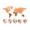 Öntapadó tapéta bronz világtérkép