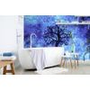 Életfa öntapadó tapéta gyönyörű kék ​​háttérrel