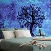 Életfa öntapadó tapéta gyönyörű kék ​​háttérrel