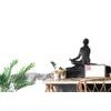 Tapéta egy meditáló nő sziluettje fekete fehérben