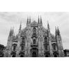 Öntapadó fotótapéta fekete-fehér gótikus milánói dóm