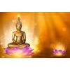 Öntapadó tapéta arany Buddha lótuszvirággal