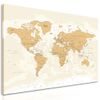 Kép világtérkép bézs árnyalatban