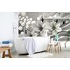 Gyönyörű magnólia öntapadó tapéta fekete-fehér kivitelben