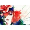 Öntapadó tapéta portré kép- egy hölgy tele színekkel