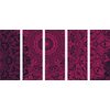 5 részes kép modern Mandala fekete-rózsaszín kivitelben