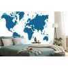 Öntapadó tapéta modern világtérkép kék kivitelben