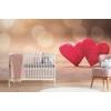 Fotótapéta piros szívek fa alapon