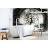 Fekete-fehér halhatatlan életfa öntapadó tapéta