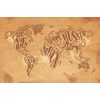 Öntapadó tapéta absztrakt térkép az egész világról egy vintage designban