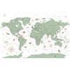 Öntapadó tapéta történelmi hangulatú világtérkép zöld kivitelben