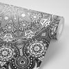 Öntapadó tapéta fekete-fehér luxus Mandala