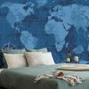Öntapadó tapéta történelmi térkép a világ kék