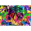 Érdekes tapéta színes tigrisfej