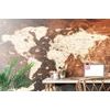 Öntapadó tapéta történelmi világtérkép egy fából készült háttéren