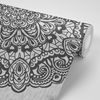 Öntapadó tapéta gyönyörű mintás mandala fekete-fehérben