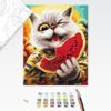 Festés számok szerint harcos macska dinnyével