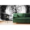 Fekete-fehér halhatatlan életfa öntapadó tapéta