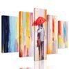 5 részes kép szeretetteljes séta az esernyő alatt