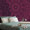 Tapéta modern mandala fekete és rózsaszín kivitelben