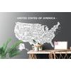 Öntapadó tapéta az USA modern térképe fekete-fehérben
