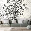 Érdekes életfa öntapadó tapéta fekete-fehérben