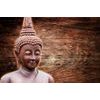 Fotótapeta Buddha egy fából készült háttéren