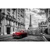 Fotótapéta piros veterán autó a történelmi Párizsban
